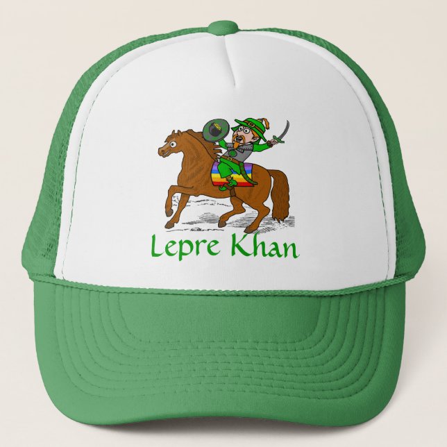 Gorra De Camionero El divertido Lepre Khan St Patrick's Day (Anverso)