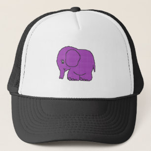 Gorra De Camionero El elefante morado de punto cruzado divertido