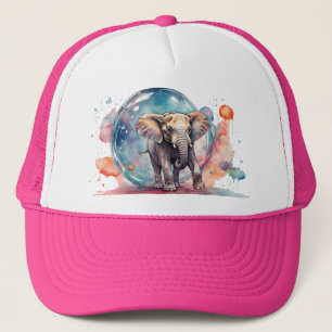 Gorra De Camionero El Elefante Pintando un Elefante Creativo