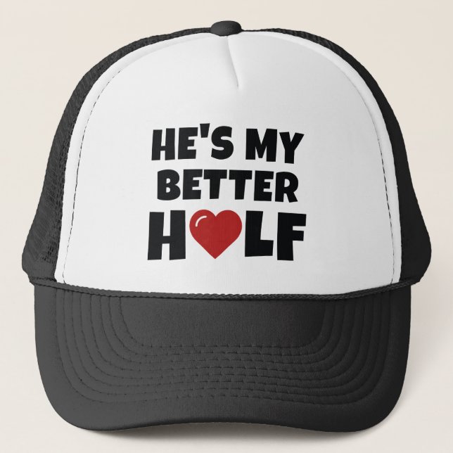 Gorra De Camionero Él es mi media naranja (Anverso)