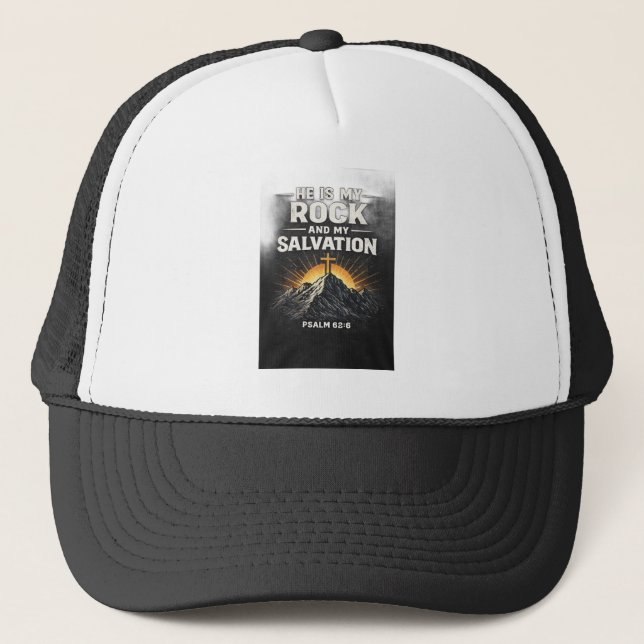 Gorra De Camionero Él es mi roca (Anverso)