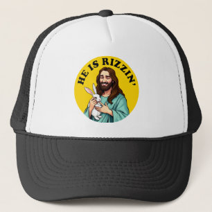 Gorra De Camionero Él es Rizzin Funny Día de Pascua Cristiana Jesús