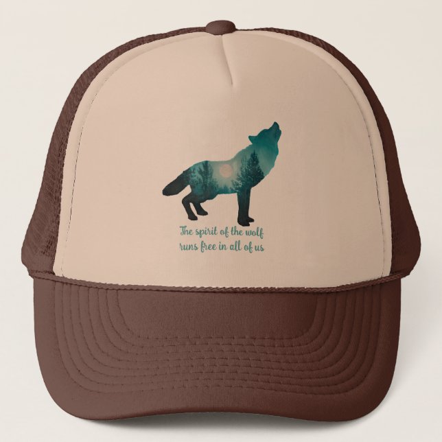 Gorra De Camionero El espíritu del lobo: abrazando la libertad (Anverso)