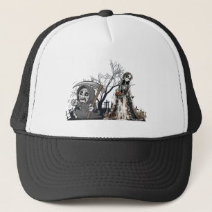 Gorra De Camionero El esqueleto y la novia del cadáver.
