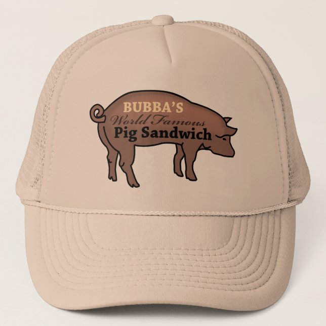 Gorra De Camionero El famoso sandwich de cerdo de Bubba (Anverso)