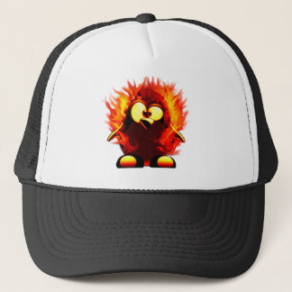 Gorra De Camionero El flamear Tux (antorcha del pingüino)