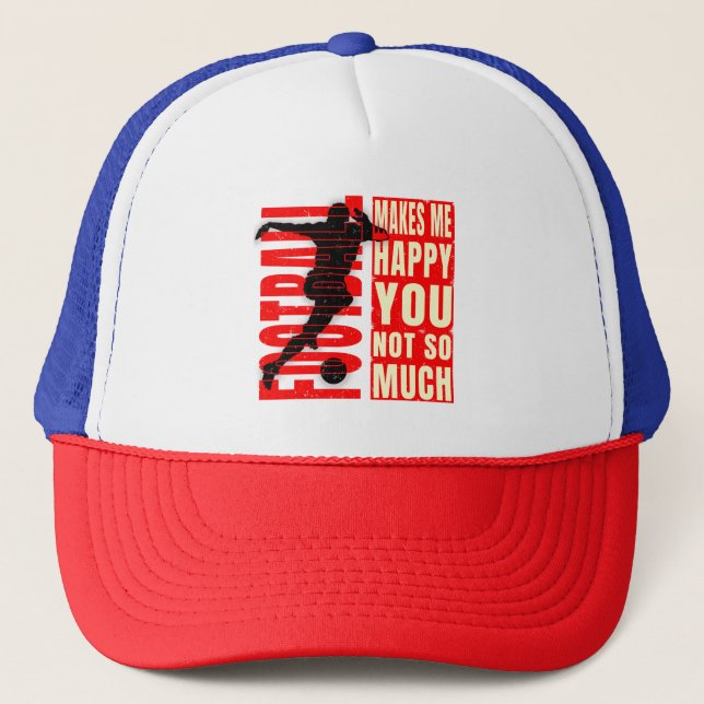 Gorra De Camionero El fútbol me hace feliz no tanto (Anverso)