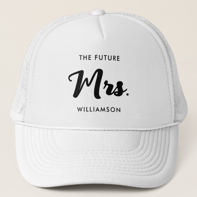 Gorra De Camionero El futuro blanco negro Sra. Apellido Casada (Anverso)