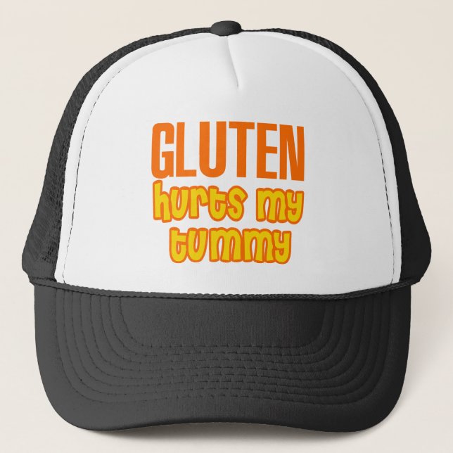 Gorra De Camionero El gluten daña mi panza (Anverso)