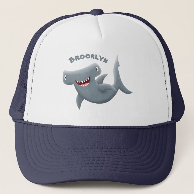 Gorra De Camionero El gracioso tiburón martillo personalizado (Anverso)