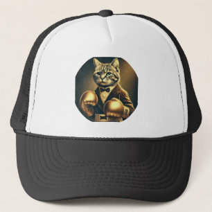 Gorra De Camionero El gran gato con guantes de boxeo