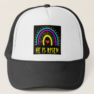 Gorra De Camionero Él ha resucitado Pascua Arcoíris Colorido