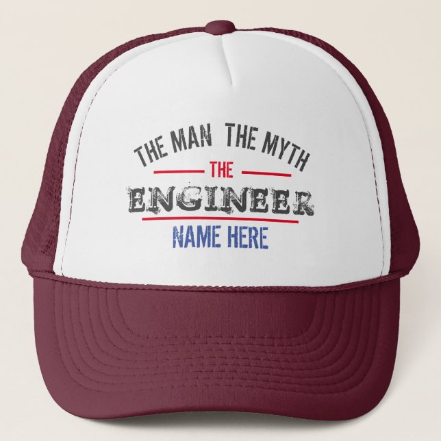 GORRA DE CAMIONERO EL HOMBRE EL MITO EL PERSONALIZADO DE INGENIERÍA (Anverso)