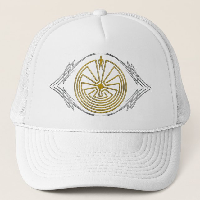 Gorra De Camionero El hombre en el laberinto - plata de oro tribal (Anverso)