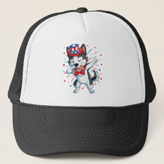 Gorra De Camionero El Husky Siberiano Dabbing, 4 de julio