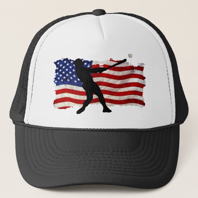Gorra De Camionero El jugador de béisbol se divierte la bandera de (Anverso)