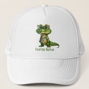 Gorra De Camionero El lagarto en la camiseta tropical