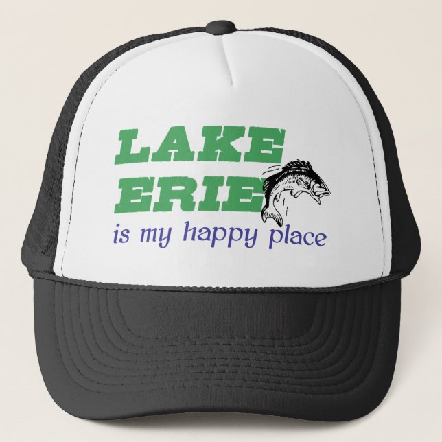 Gorra De Camionero El lago Erie es mi lugar feliz (Anverso)