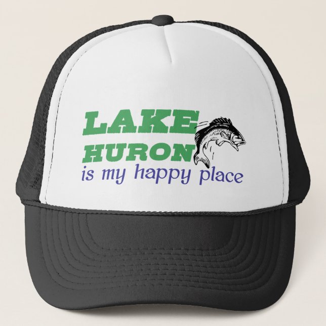 Gorra De Camionero El lago Huron es mi lugar feliz (Anverso)