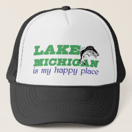 Gorra De Camionero El lago Michigan es mi lugar feliz