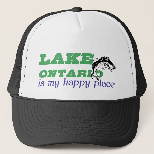 Gorra De Camionero El lago Ontario es mi lugar feliz (Anverso)