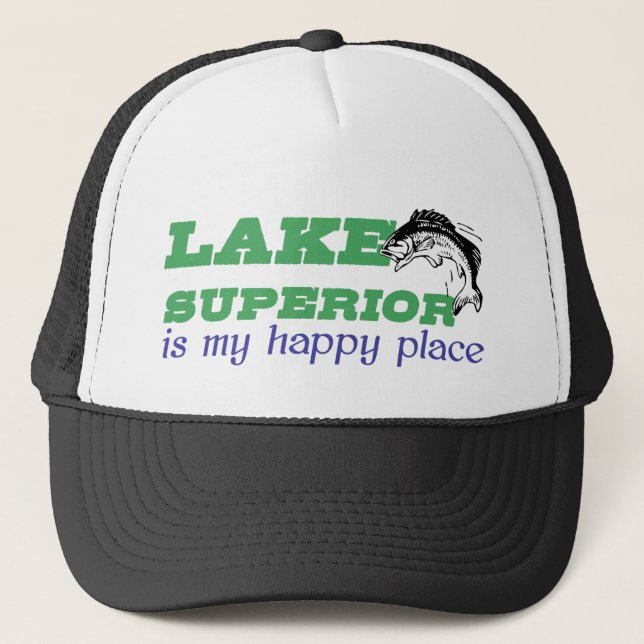 Gorra De Camionero El lago Superior es mi lugar feliz (Anverso)