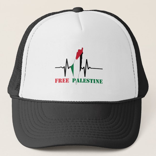 Gorra De Camionero El latido del mapa palestino-libre paró la guerra (Anverso)