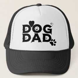 Gorra De Camionero El logo de Dog dad groovy el corazón cachorro de c