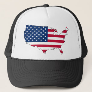 Gorra De Camionero El mapa de los E.E.U.U., Estados Unidos señala po