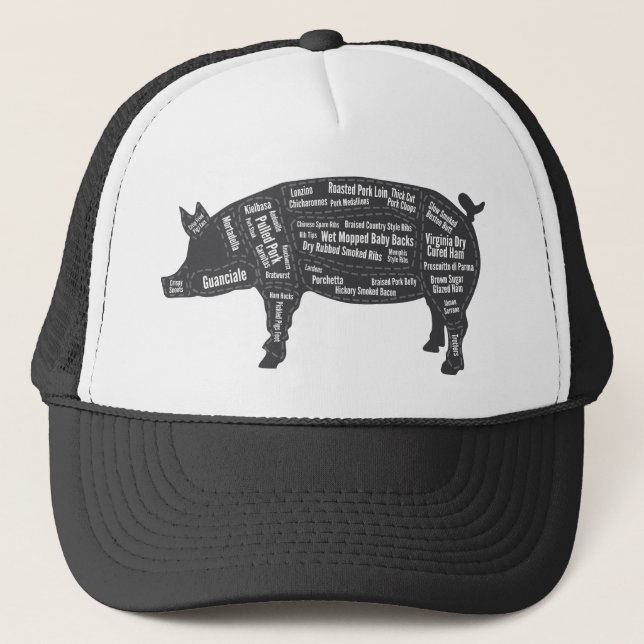 Gorra De Camionero El mapa principal del NUEVO cerdo (Anverso)