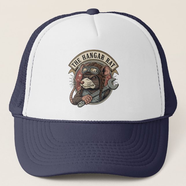 Gorra De Camionero El Mecánico de Aviación Rata de Hangar (Anverso)