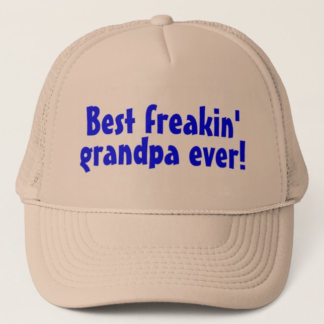 Gorra De Camionero El mejor abuelo de Freakin nunca (azul) (Anverso)