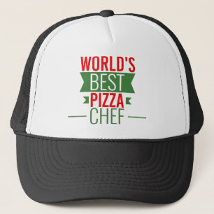 Gorra De Camionero El mejor chef    de pizza del mundo: verde rojo y 