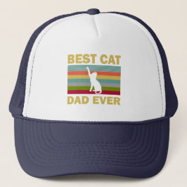 Gorra De Camionero El mejor padre del gato retro vintage