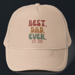 Gorra De Camionero El mejor padre retro de todos los tiempos establec<br><div class="desc">La mejor camiseta de papá con fecha establecida de personalizable en letras y colores retro.</div>