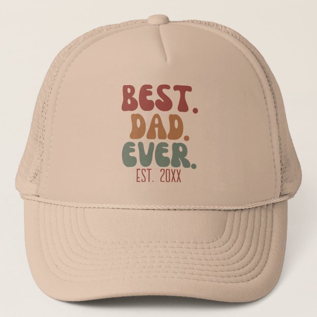 Gorra De Camionero El mejor padre retro de todos los tiempos establec (Anverso)