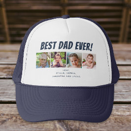 Gorra De Camionero El mejor papá jamás cuatro fotos azul de la marina