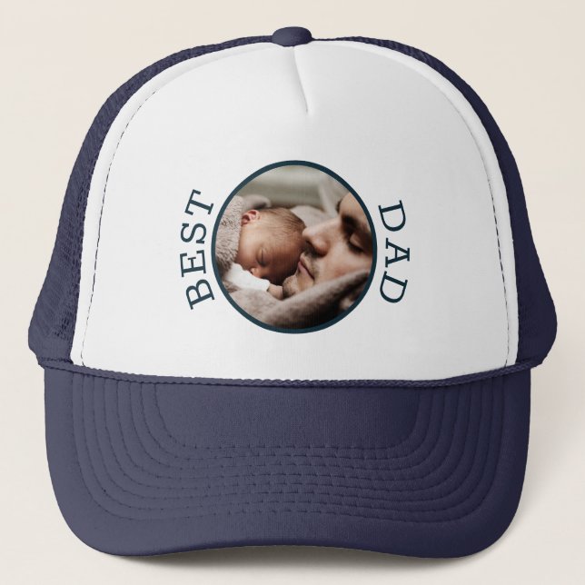 Gorra De Camionero El mejor Personalizado de circulo de papá regalo d (Anverso)