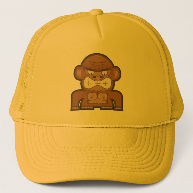 Gorra De Camionero El mono enojado del burro - fondo adaptable (Anverso)