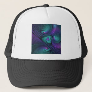 Gorra De Camionero El morado se encuentra con el arte abstracto moder