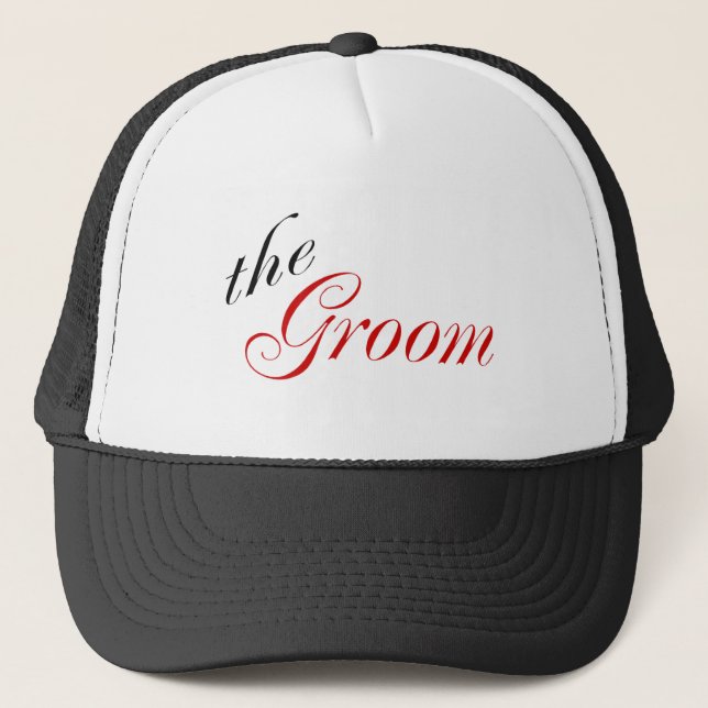 Gorra De Camionero El novio (rojo de la escritura) (Anverso)