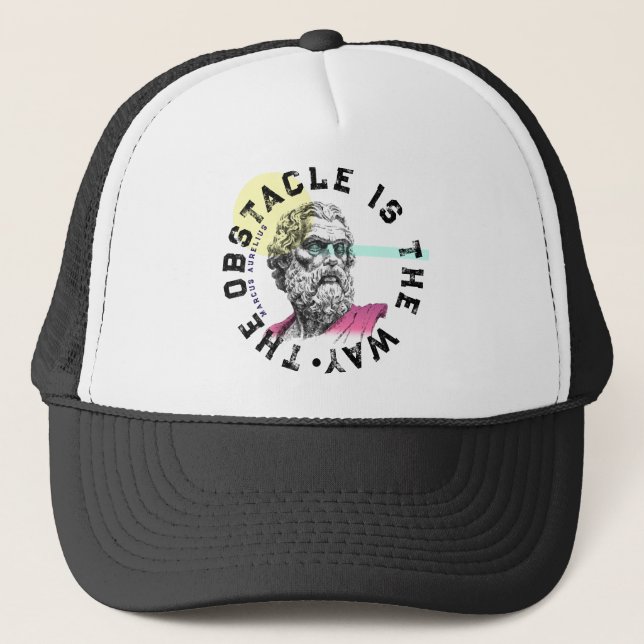 Gorra De Camionero El Obstáculo Es El Camino - Cita De Marcus Aureliu (Anverso)
