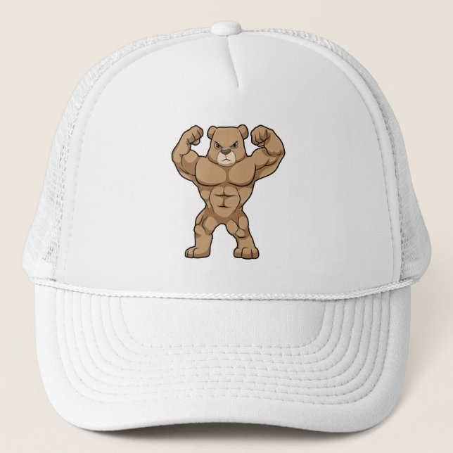 Gorra De Camionero El oso como culturista con músculos grandes (Anverso)