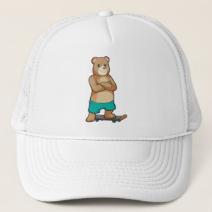 Gorra De Camionero El oso como patinador con patineta