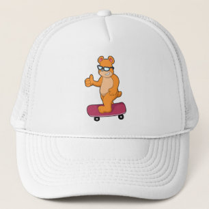 Gorra De Camionero El oso como patinador con patineta