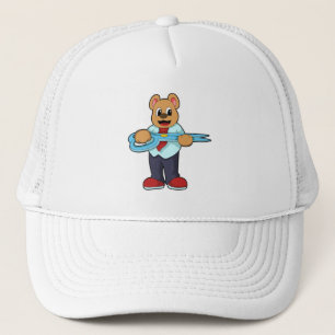 Gorra De Camionero El oso como peluquero con tijeras