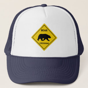 Gorra De Camionero El oso de SlipperyJoe cruzando la silueta del oso