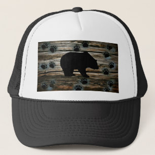 Gorra De Camionero El oso negro traza madera rústica