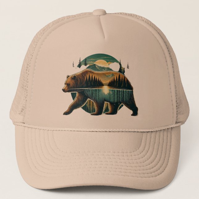 Gorra De Camionero El oso y su bosque (Anverso)
