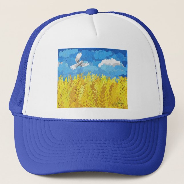 Gorra De Camionero El paisaje de la bandera de Ucrania (Anverso)
